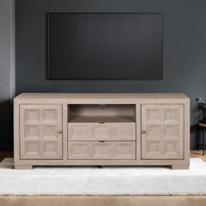 Furniture Of America Hatton Cross Modern Contemporary Engineered Wood, Rubberwood, White Oak Veneer Tawny 72" Tv Console | FM49011NT-TV