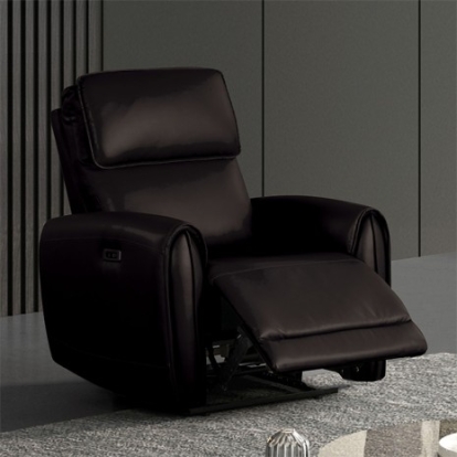 Furniture Of America Schlieren Contemporary Foam, Leatherette Black Power Recliner | FM6012BK-CH-PM