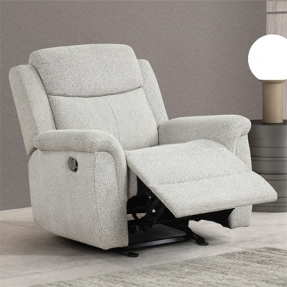 Furniture of America Sandbach Contemporary Engineered with Wood Fabric Foam Solid with Wood Light Gray Manual Glider Recliner Model FM6013LG-CH-M