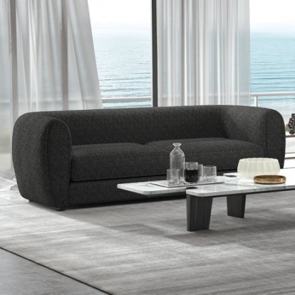 Furniture Of America Verdal Contemporary Boucle, Solid Wood, Others Black Sofa | FM61001BK-SF