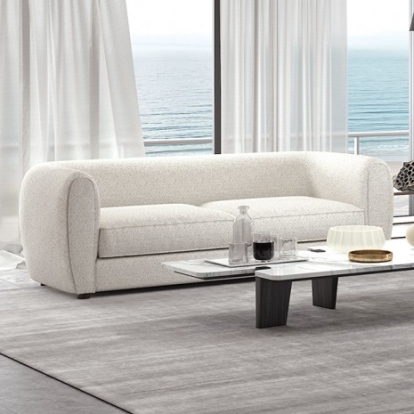 Furniture of America Verdal Contemporary Boucle Solid with Wood Off-White Sofa Model FM61001WH-SF
