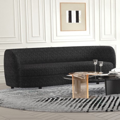 Furniture Of America Versoix Contemporary Boucle, Solid Wood, Others Black Sofa | FM61003BK-SF