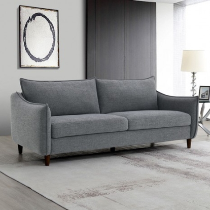 Furniture of America Vermon Contemporary Chenille Foam Solid with Wood Gray Sofa Model FM61004GY-SF