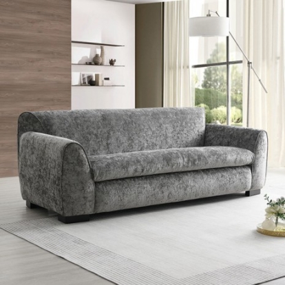 Furniture of America Severo Contemporary Chenille Foam Solid with Wood Light Gray Sofa Model FM61005GY-SF