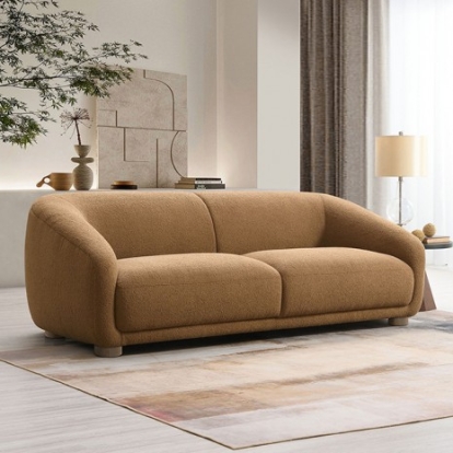 Furniture of America Kolvere Contemporary Boucle Foam Solid with Wood Brown Sofa Model FM61006BR-SF