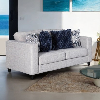 Furniture of America Harlow Transitional Chenille Engineered with Wood Foam Solid with Wood Light Gray Loveseat Model FM61008LG-LV