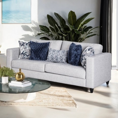 Furniture of America Harlow Transitional Chenille Engineered with Wood Foam Solid with Wood Light Gray Sofa Model FM61008LG-SF