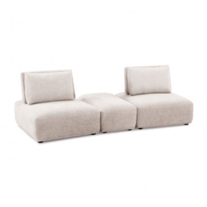 Furniture of America Stavanger Contemporary Boucle Solid with Wood Light Brown 2-Seater with Rect Ot Model FM63001LB-E