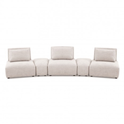 Furniture Of America Stavanger Contemporary Boucle, Solid Wood, Others Light Brown Curved 3-Seater | FM63001LB-G