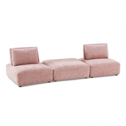 Furniture of America Stavanger Contemporary Boucle Solid with Wood Pink 2-Seater with Square Ot Model FM63001PK-C