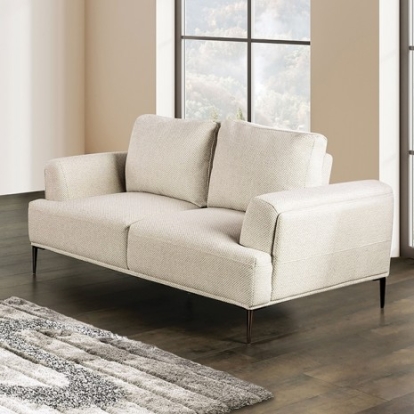 Furniture Of America Gladbach Contemporary Chenille, Metal, Solid Wood, Others Beige Lovesea | FM63007BG-LV