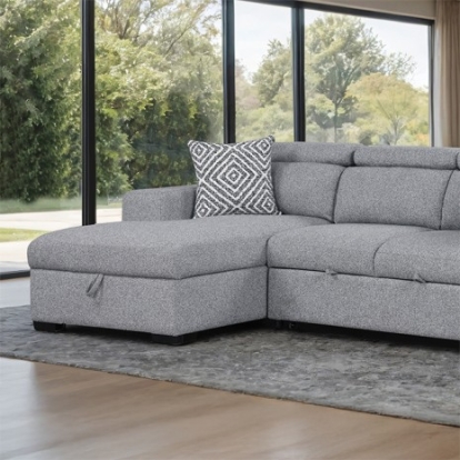 Furniture Of America Chatteris Contemporary Engineered Wood, Fabric, Foam Gray Sectional | FM64000GY-SECT-L