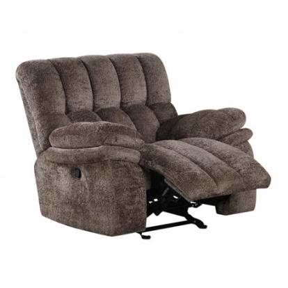 Furniture Of America Hieronymus Transitional Fabric, Foam, Metal Dark Brown Glider Recliner Chair | FM64001DB-CH-M