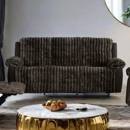 Furniture Of America Dionysus Transitional Engineered Wood, Fabric, Foam, Solid Wood Brown Manual Reclining Sofa | FM64003BR-SF-M