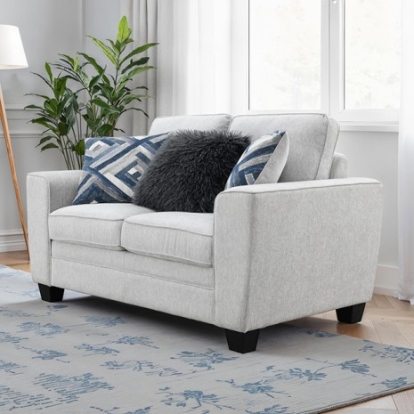 Furniture Of America Enea Transitional Chenille, Faux Fur, Wood Light Gray Loveseat | FM64009LG-LV