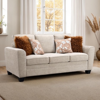Furniture Of America Enea Transitional Chenille, Faux Fur, Wood Taupe Sofa | FM64009TP-SF
