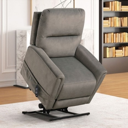 Furniture of America Ferdinandus Contemporary Fabric Foam Metal Gray Lift Chair Model FM68000GY-LC
