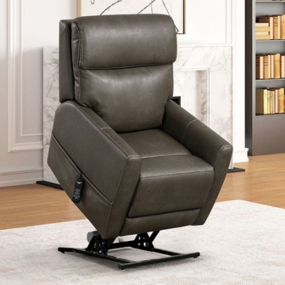 Furniture of America Barnabas Contemporary Foam Leatherette Metal Gray Lift Chair Model FM68003GY-LC