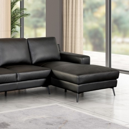 Furniture Of America Stordal Contemporary Leather Match, Metal, Others Black Sectional, Right Chaise | FM69004BK-SECT-R