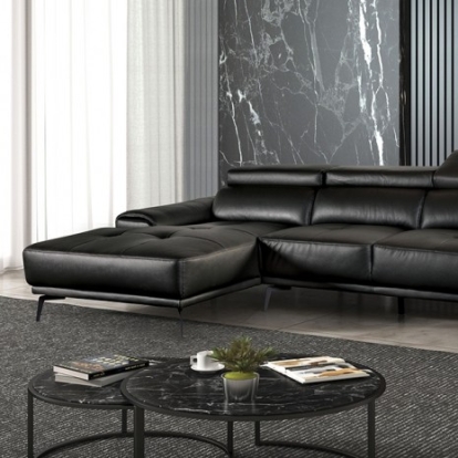 Furniture Of America Vadso Contemporary Black Black Sectional, Left Chaise | FM69005BK-SECT-L