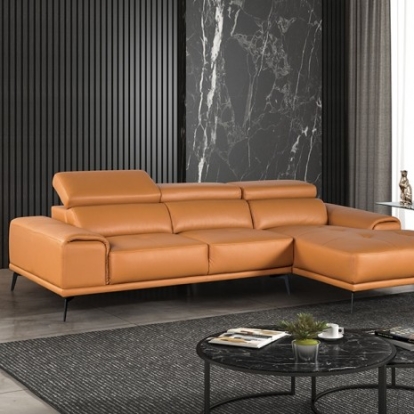 Furniture of America Vadso Contemporary Leather Match Metal Tangerine Sectional Right Chaise Model FM69005LB-SECT-R