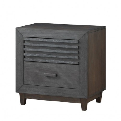 Furniture of America Griffin Transitional Solid Hardwood Charcoal Brown Night Stand Model FM7108DB-N