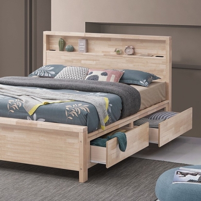 Furniture of America Grange Transitional Engineered with Wood Solid Hardwood White Wash Bed Model FM7109WH-Queen Bed