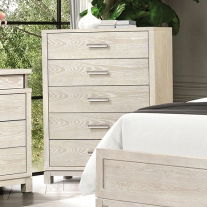 Furniture of America Lafayette Transitional Engineered with Wood Metal Oak Veneer Solid Rubberwood Weathered Gray Chest Model FM71501GY-C