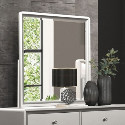 Furniture of America Bryne Contemporary Birch Veneer Pinewood Champagne Mirror Model FM7170CPN-M