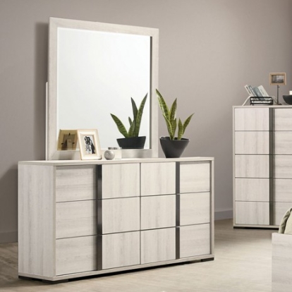 Furniture of America Horten Contemporary Melamine Paper Veneer White Wash Dressser Model FM7200WH-D