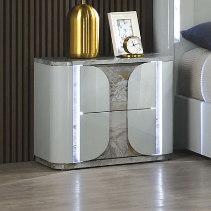 Furniture Of America Cleburne Contemporary Engineered Wood, Laminate, Solid Rubberwood, Solid Wood Light Gray Nightstand | FM72011LG-N
