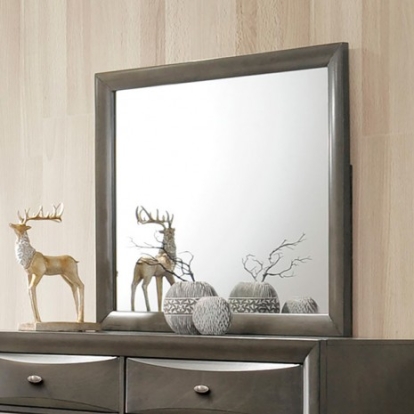 Furniture of America Zosimo Transitional Engineered with Wood Solid with Wood Gray Mirror Model FM7210GY-M