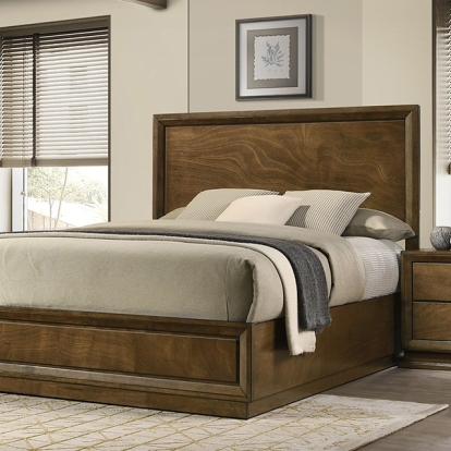 Furniture of America Kirkham Transitional Engineered with Wood Okume Veneer Solid Rubberwood Walnut Bed Model FM7213WN-Full Bed