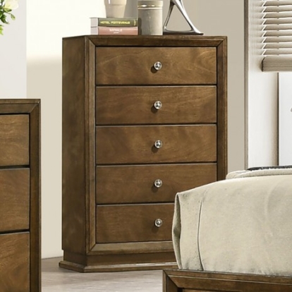 Furniture of America Kirkham Transitional Engineered with Wood Okume Veneer Solid Rubberwood Walnut Chest Model FM7213WN-C