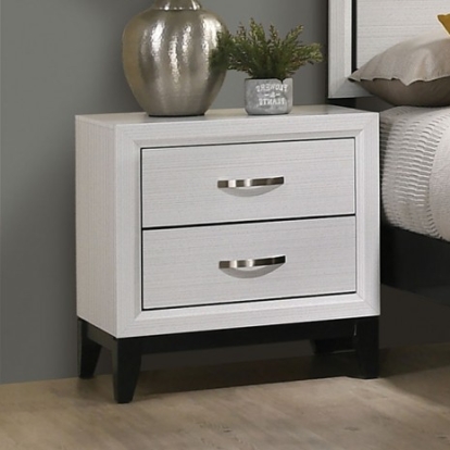 Furniture of America Errico Contemporary Engineered with Wood Paper Veneer White Night Stand Model FM7215WH-N