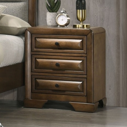 Furniture of America Caerwys Transitional Engineered with Wood Solid with Wood Veneer Brown Night Stand Model FM7231BR-N