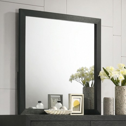 Furniture of America Latimer Contemporary Engineered with Wood Melamine Paper Metal Black Mirror Model FM7270BK-M