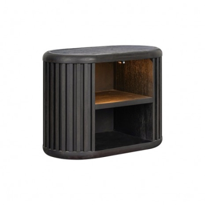 Furniture Of America Hildesheim Modern Contemporary Acacia Veneer, Engineered Wood, Solid Acacia Black Nightstand | FM73000BK-N2