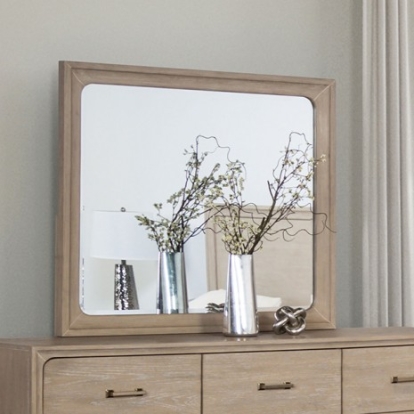 Furniture of America Sandnes Transitional Solid with Wood Light Oak Mirror Model FM7369AK-M
