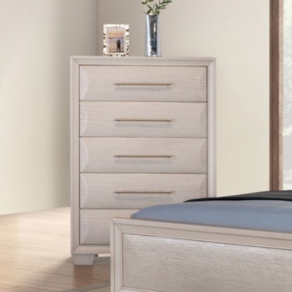 Furniture of America Hinwitz Transitional Solid with Wood White Oak Chest Model FM7399WH-C