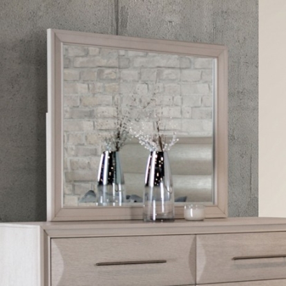 Furniture of America Hinwitz Transitional Solid with Wood White Oak Mirror Model FM7399WH-M