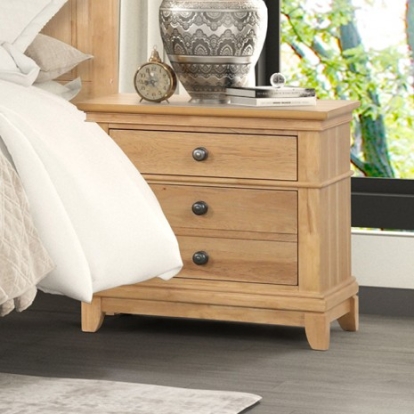 Furniture of America Mchenry Farmhouse Engineered with Wood Pecan Veneer Rubberwood Solid with Wood Natural Oak Nightstand Model FM7706NT-N