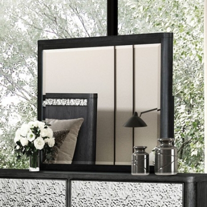 Furniture of America Sterling West Modern Contemporary Engineered with Wood Oak Veneer Solid Rubberwood Ash Gray Mirror Model FM79001ES-M