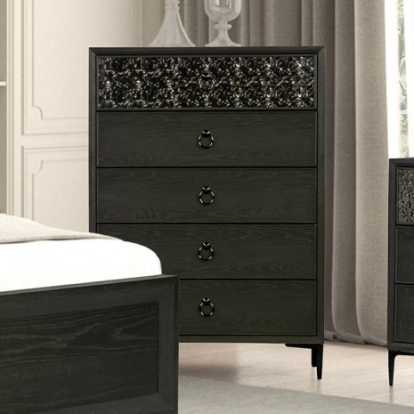 Furniture Of America Bashford Modern Contemporary Metal, Oak Veneer, Solid Rubberwood Espresso Chest | FM79008ES-C
