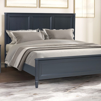 Furniture of America Altamira Modern French Solid Rubberwood Malta Blue Bed Model FM79012BL