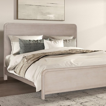 Furniture of America Belize Modern Engineered with Wood Oak Veneer Solid Rubberwood Gray Bed Model FM79016AK-Queen Bed