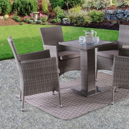 Furniture of America Aminta Contemporary Aluminum Marble Pe Rattan Wicker Polyester Fiber Steel Gray Patio Bistro Set Model FM80004GY-5PC-06GY-Chair