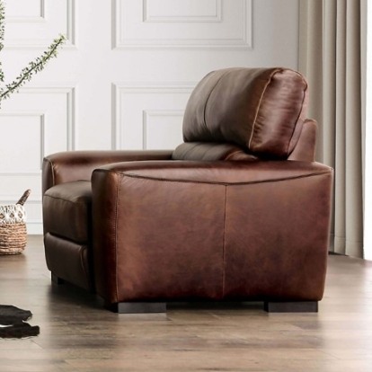 Furniture of America Marsicano Transitional Engineered with Wood Real Italian Leather Cognac Loveseat Model FM90005-LV