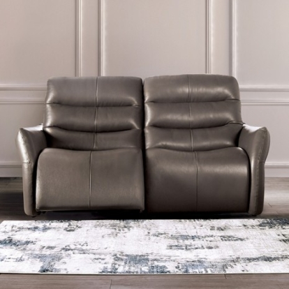 Furniture of America Granucci Transitional Engineered with Wood Real Italian Leather Gray Sofa Model FM90007GY-SF-PM-PK