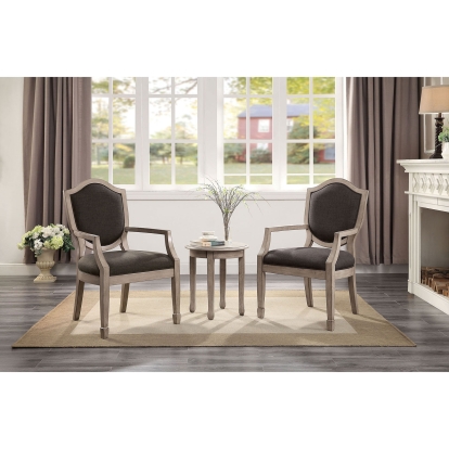 Emma Gray/Dark Gray 3 Piece Accent Table & Chair Set Model FOA-AC6027-3PK by Furniture of America